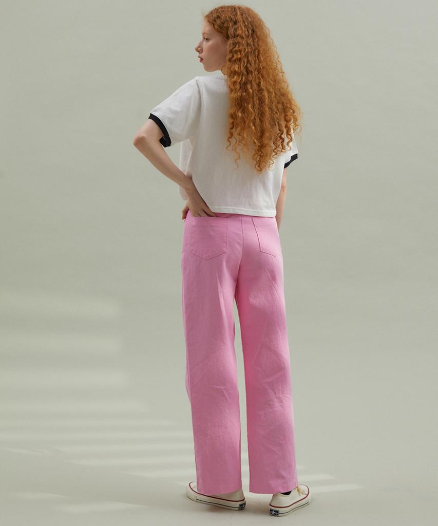 MANAVIS7 Washed Cotton Pants Pink