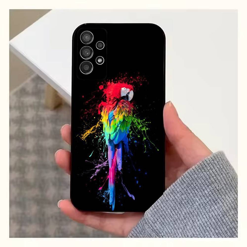 A-Животное Попугай Птица Для Samsung S9,S10,S20,S10,S21,S25,S24,S23,Ultra,FE,Plus,Lite,Мягкий Силиконовый Черный Чехол