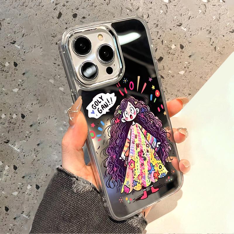 Чехлы для мобильных телефонов iPhone 11 13 XR 15 Pro Max 12 14 Pro Max Чехол iPhone 16 XS Max Зеркальный защитный чехол Зеркальный Изысканный мультяшный водонепроницаемый