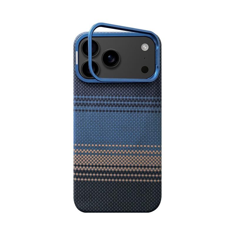 Kevlar Aramid Fiber Magnetic Phone Case IPhone 17 Pro Max Shockproof Cover With Stand