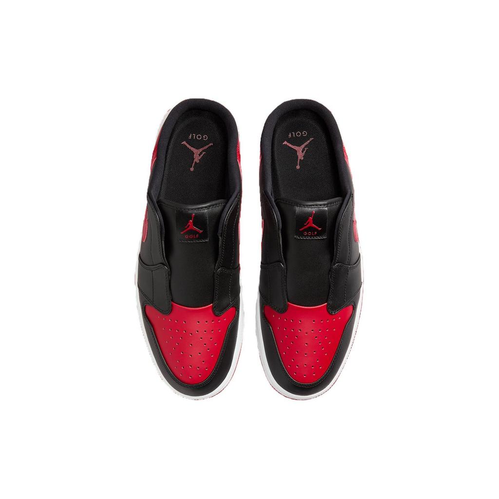 Кроссовки унисекс Air Jordan 1 Mule Golf Bred черно-белые университетско-красные FJ1214-001
