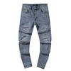 Fashion American High Street Hole & Patch Trendy Retro Straight Ami Denim Pants