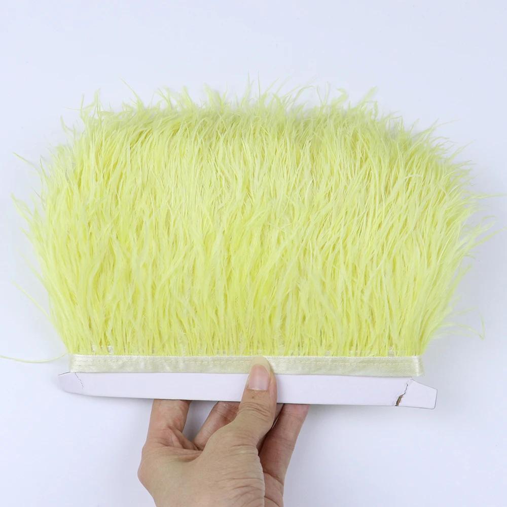 Перо1 метр Натуральные страусиные перья Отделка Лента 6-15 см для Юбки DIY Одежды Черный Белый Страусиные перья Свадебное Украшение