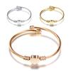 Three-Color Love Cable Bracelet Cable Titanium Steel Open-End Simple Fashion Bracelet for Women