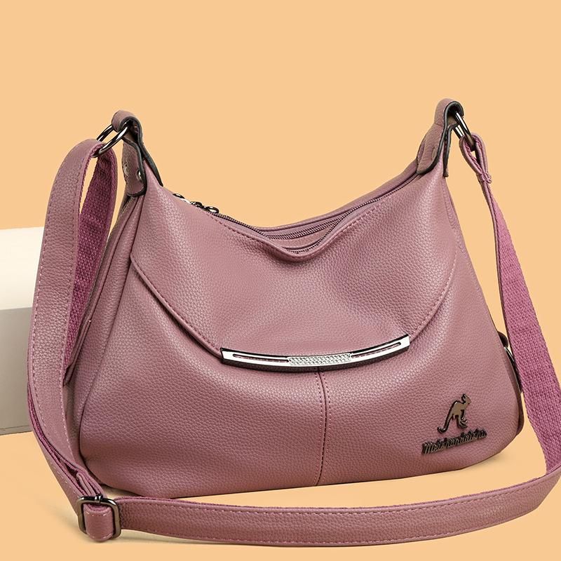 Women's Bag New Casual Soft Leather Lightweight Large Capacity Middle-aged and Elderly Mothers Women's One-shoulder Crossbody Bag