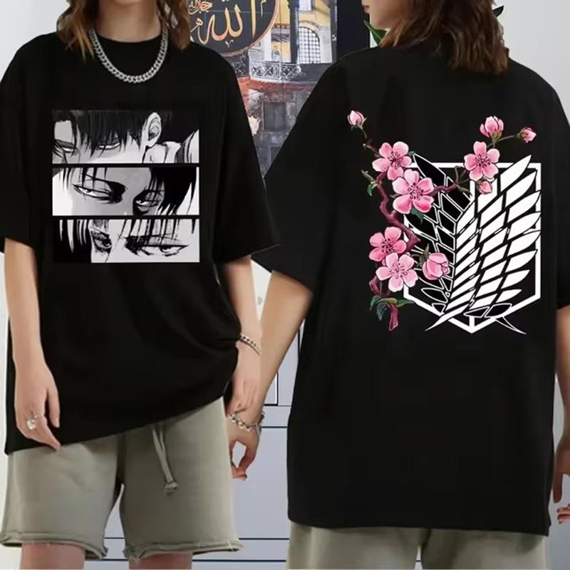 T-shirt Women Men Attack on Titan T Shirt Kawaii Cartoon Titans Attack Graphic Tees Demale Harajuku Summer Tops Japanese Anime