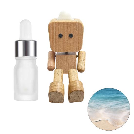 Wooden Man Figurine with Swing Feet Car Aromatherapy Ornament Handcrafted Wooden Art Piece Auto Decor