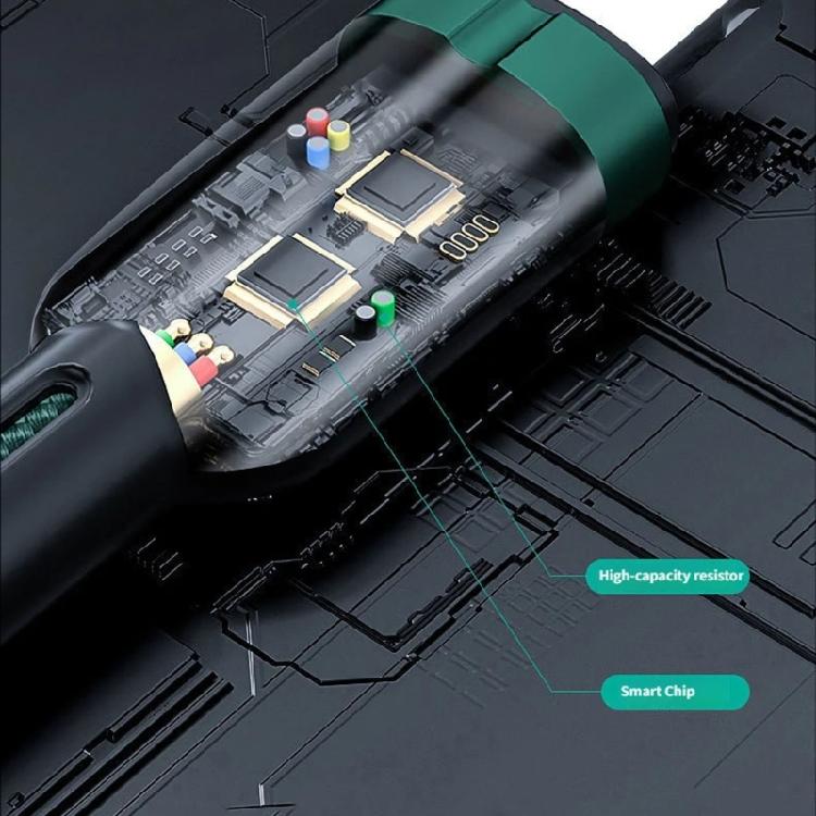 Усиленный плетеный USB C кабель для передачи данных, оснащенный функцией подсветки и автоматической остановкой зарядки при полном заряде