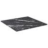 VidaXL Table Top Black 30x30 Cm 6mm Tempered Glass and Marble Design