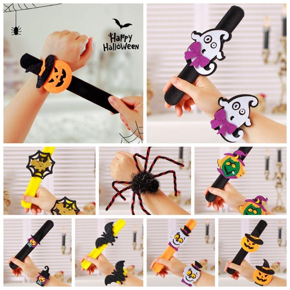 Ghost Halloween Slap Bracelets Spider Hands Clap Circle Creative Pop Circle Wristband  Kids