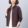 Plus Size Women's Slimming Casual Jacket – Spring 2025 Loose Fit, Long Sleeve Cardigan for Mother's Outfit