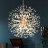 Modern Crystal Chandeliers Firework, Non-dimmable, 12-Light Gold Dandelion Sputnik Ceiling Light Fixtures, for Bedroom Living Room