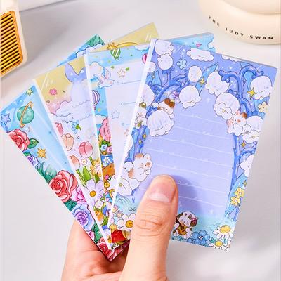 4шт (200 страниц) Блокнот для заметок Dream Garden Плотная бумага Дом Офис и Школа Блокноты для сообщений Мини Милые Канцелярские принадлежности 2,95*4,33 дюйма