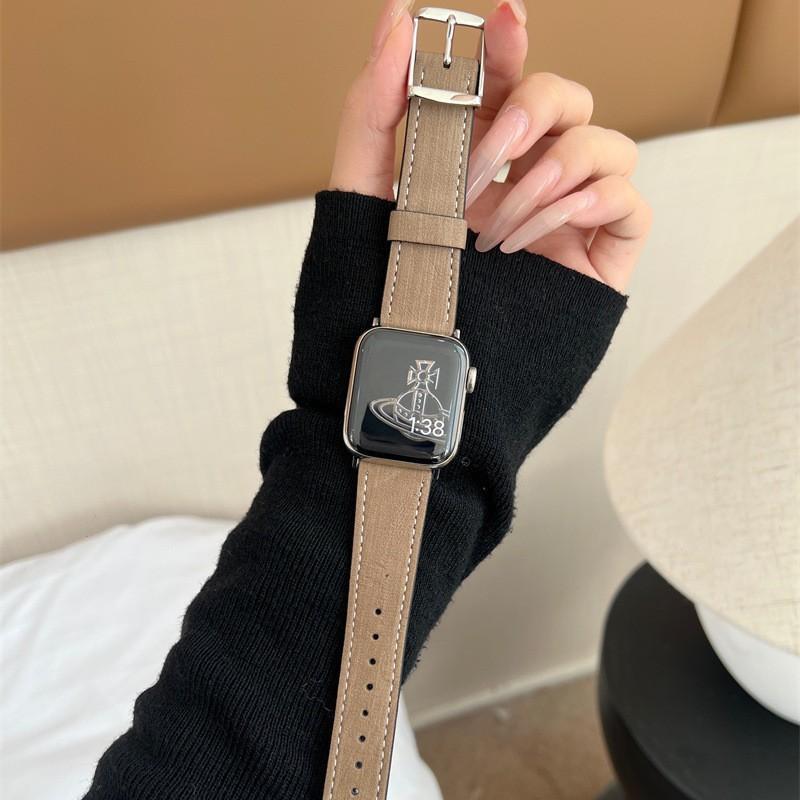 Кожаный ремешок с узором "Дерево" и квадратной пряжкой подходит для Apple Watch S 10-го поколения, ремешка Apple Watch, iWatch 98765-го поколения, Se
