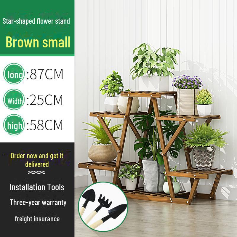 Многослойная подставка для цветов из цельного дерева для суккулентов и зелени на балконе для использования в помещении и на открытом воздухе