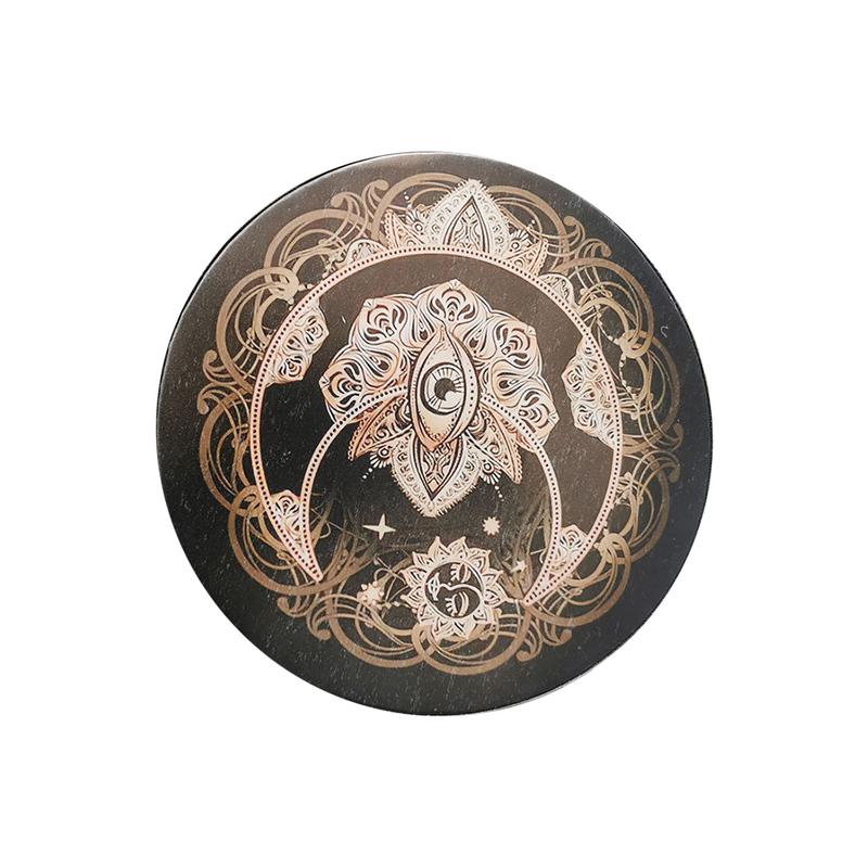 Handcrafted Shaman Drum with Tree-Shaped Wooden Frame and Polyester Sheepskin Face for Cultural and Music Enthusiasts