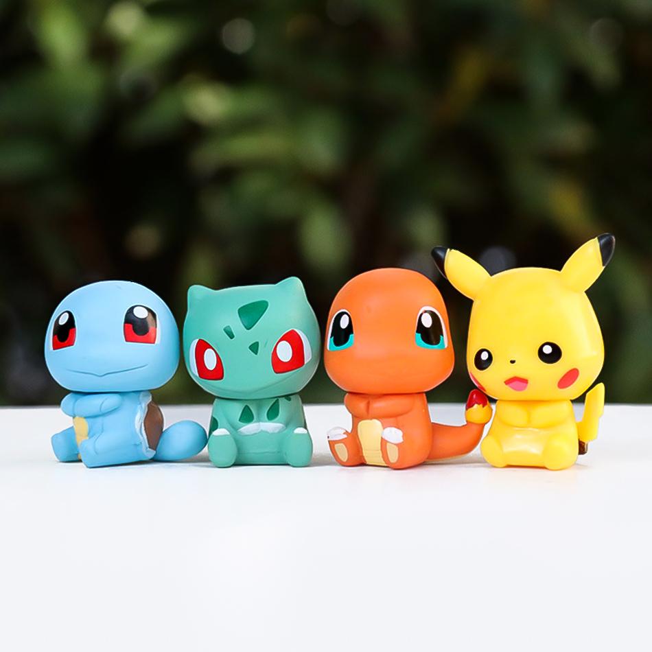 6pcs/set Pok é mon Action Dolls mini series Pikachu figure Anime Models Desktop Decorations Pok é mon Toys Birthday Gifts