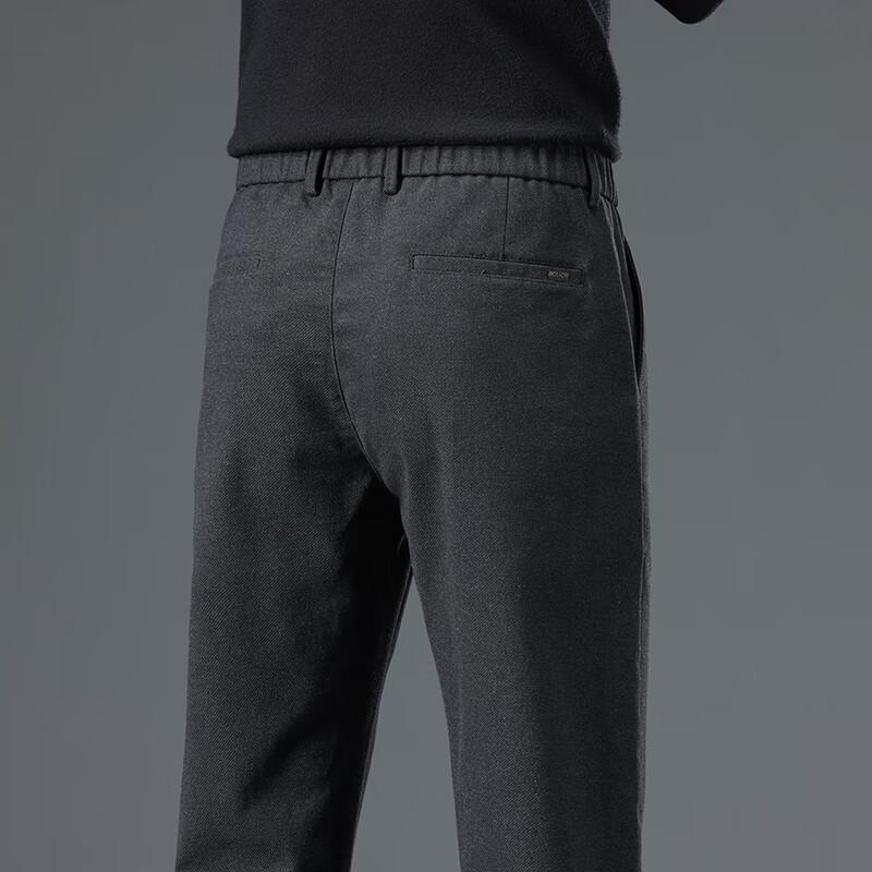 ROMON Men's Elastic Wrinkle-Free Business Casual Straight Leg Pants