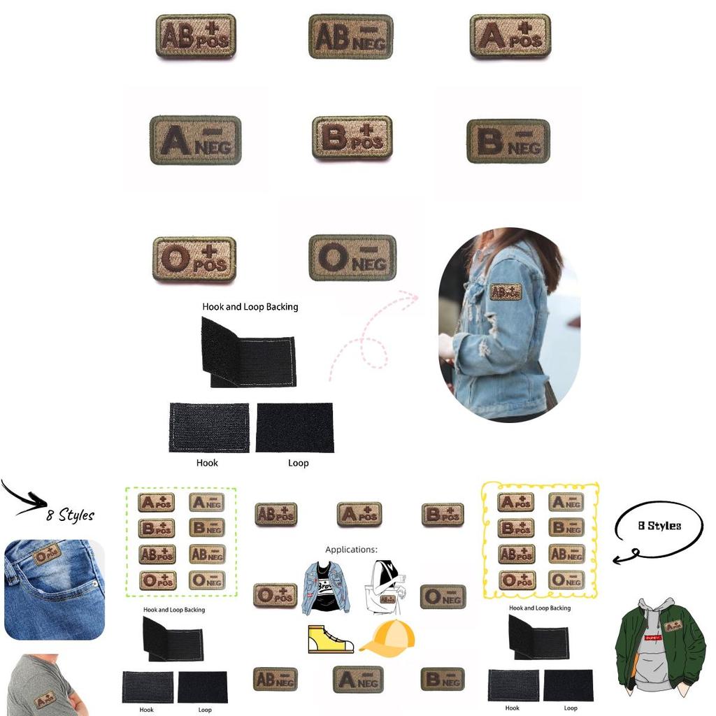 Премиальный вышитый патч с группой крови Ababo+pos Тактический идентификационный значок для военных энтузиастов