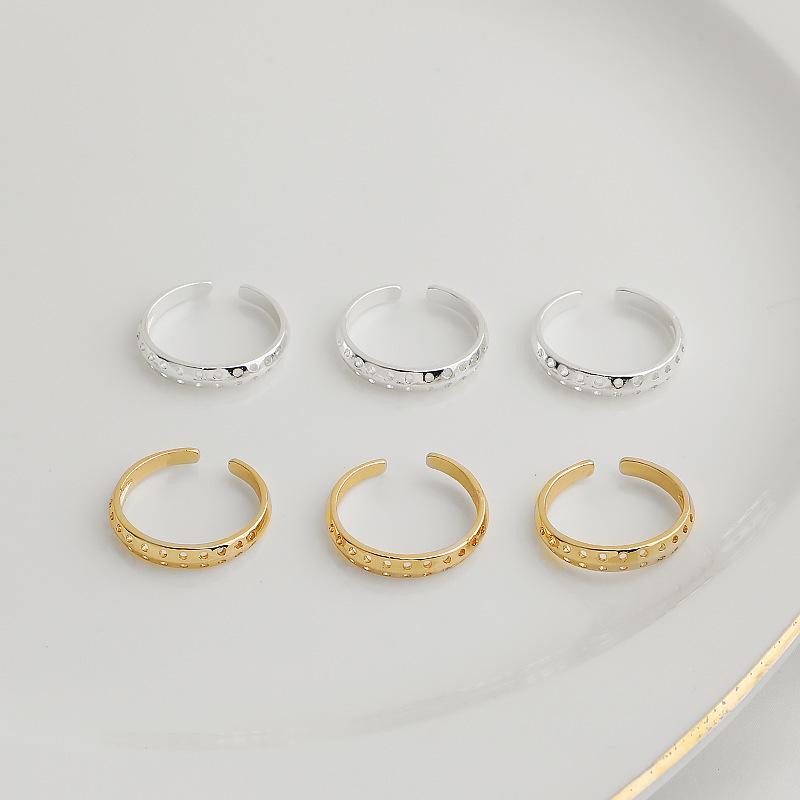 Регулируемое кольцо на палец с двумя рядами бусин, покрытое 14-каратным золотом, Аксессуар для проволочного плетения