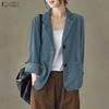 Women Casual Turn Down Collar Long Sleeve Thin Cardigan Tops
