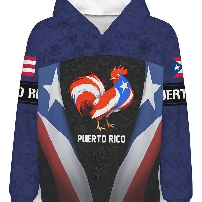 Мужская толстовка с капюшоном Puerto Rico с 3D-принтом, осенний свитер, повседневная толстовка с капюшоном для мужчин, свободная одежда