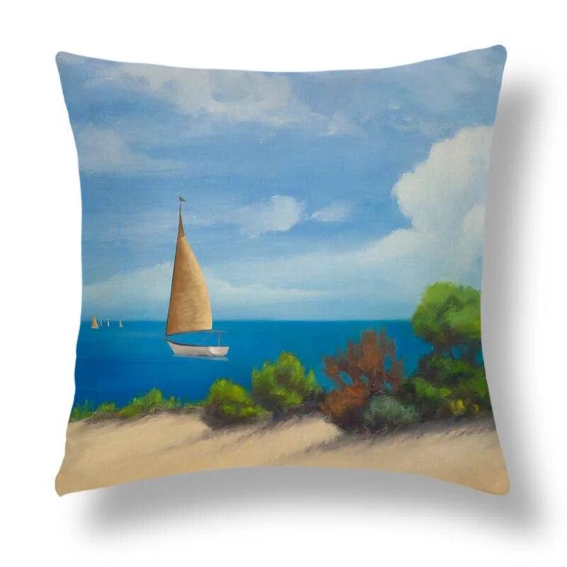 Bedroom Home Decor  Pillowcase Abstract Geometric Cushion Cover Orange Yellow Brown