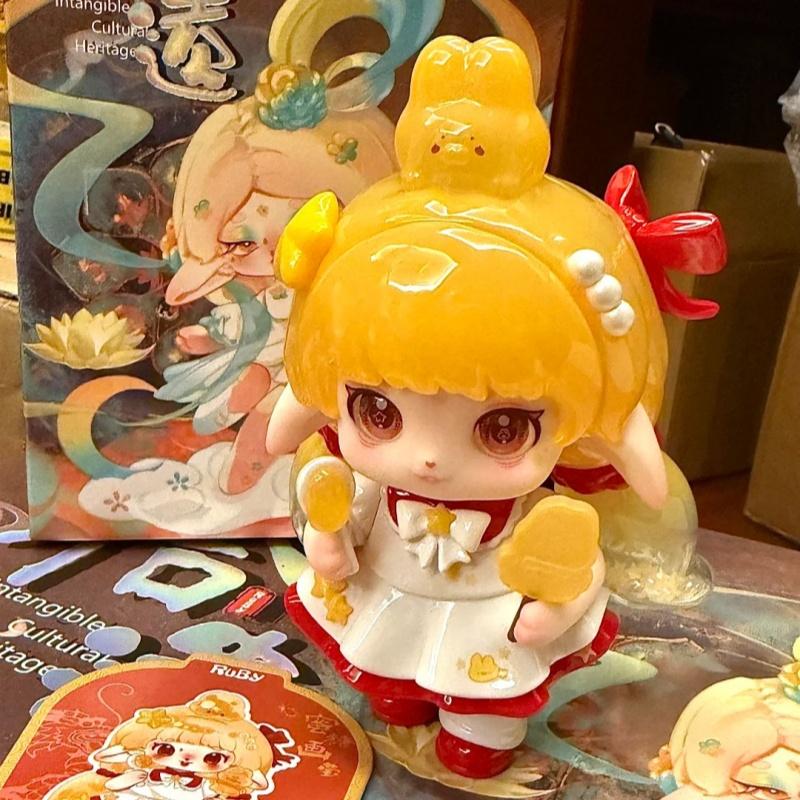 Genuine Ruby Intangible Cultural Heritage Series Cute Doll Chinese Culture Style Collection Model Toy Gifts