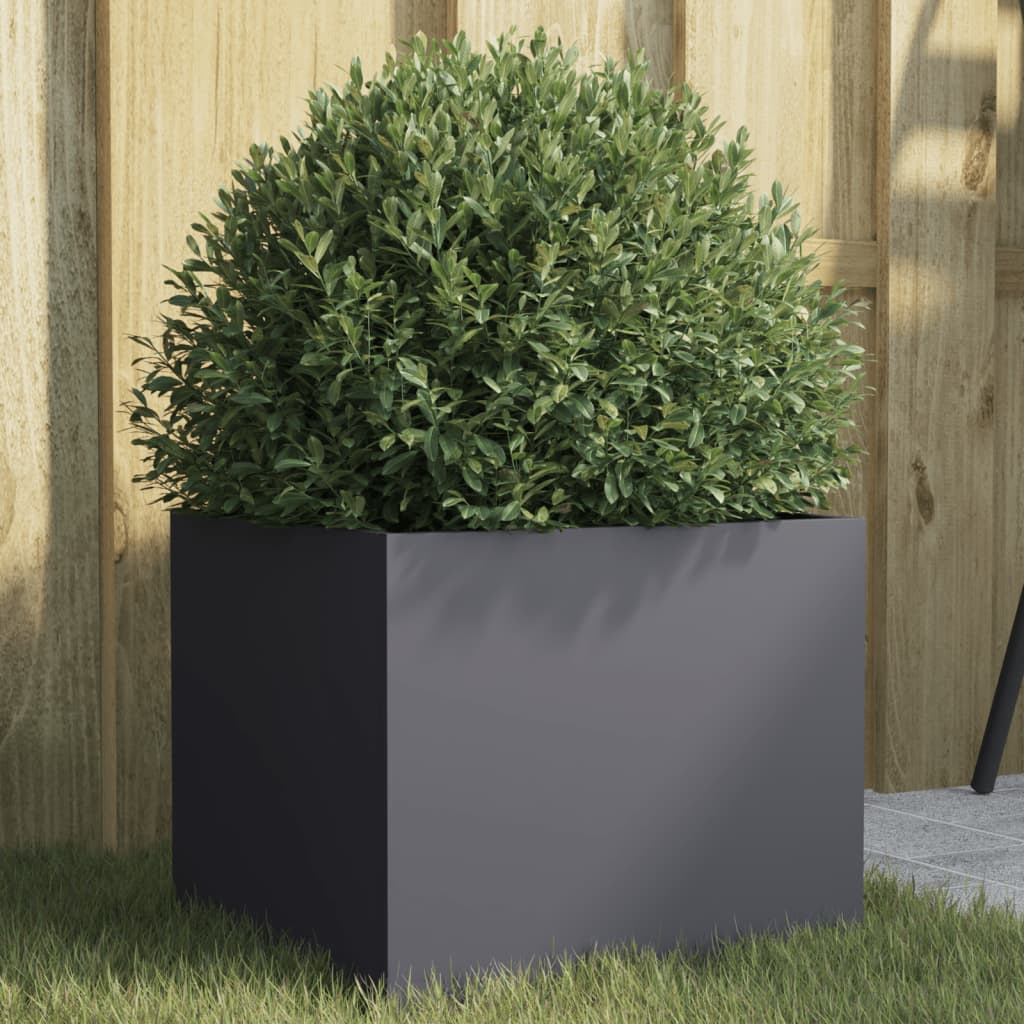Plant Pot Anthracite 32 x 30 x 29 cm Steel