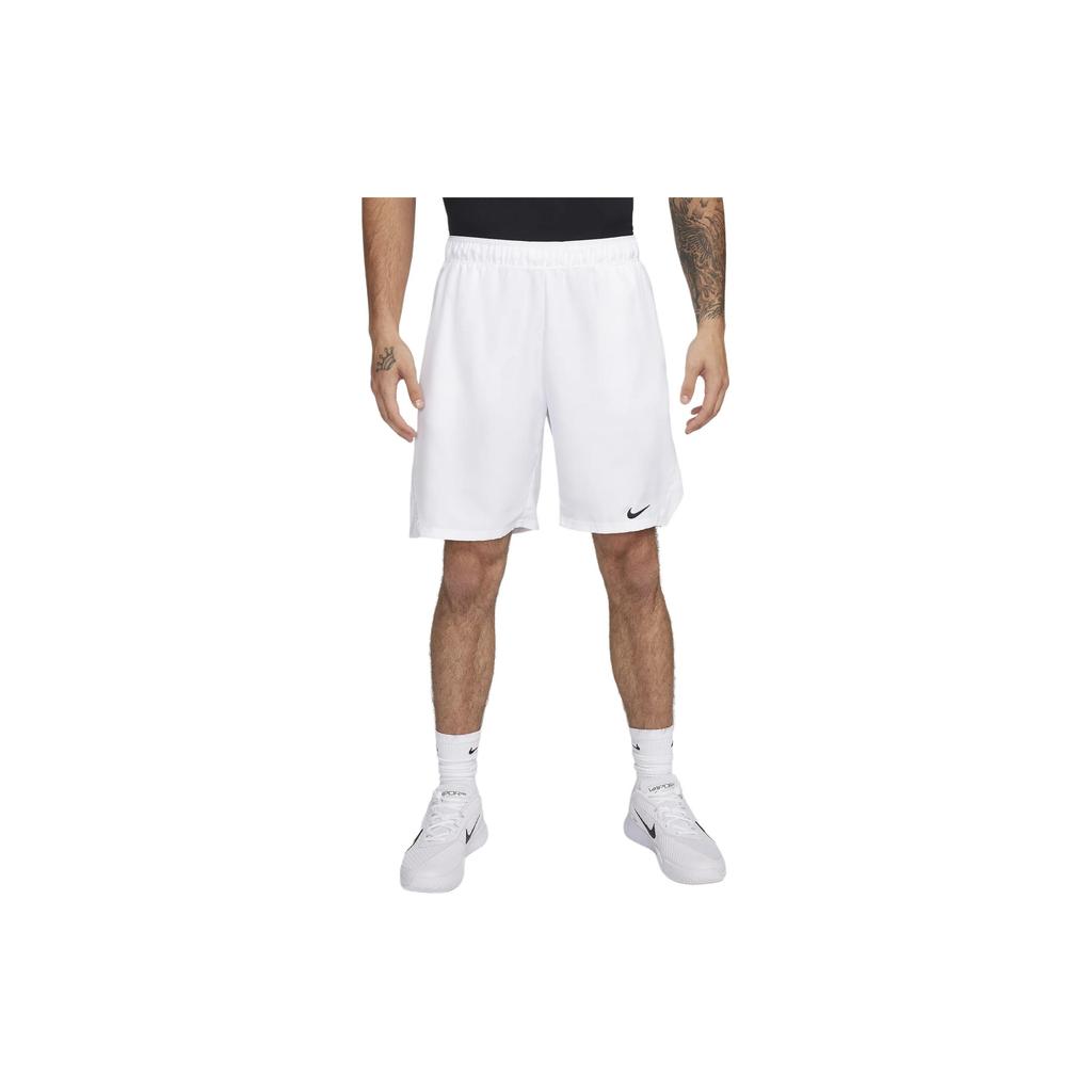 Nike Корт Victory Solid Logo эластичный пояс теннисные шорты мужские шорты белые FD5384-100