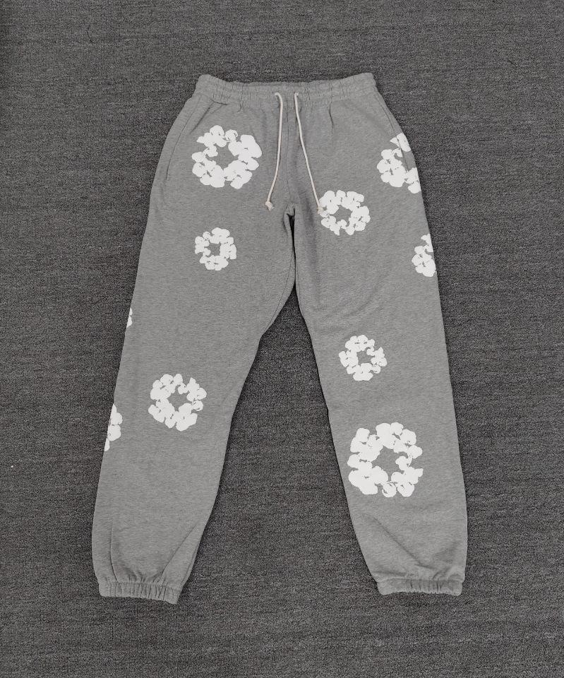 Худи из плотного хлопкового денима с цветочным принтом - Модная американская уличная куртка для мужчин