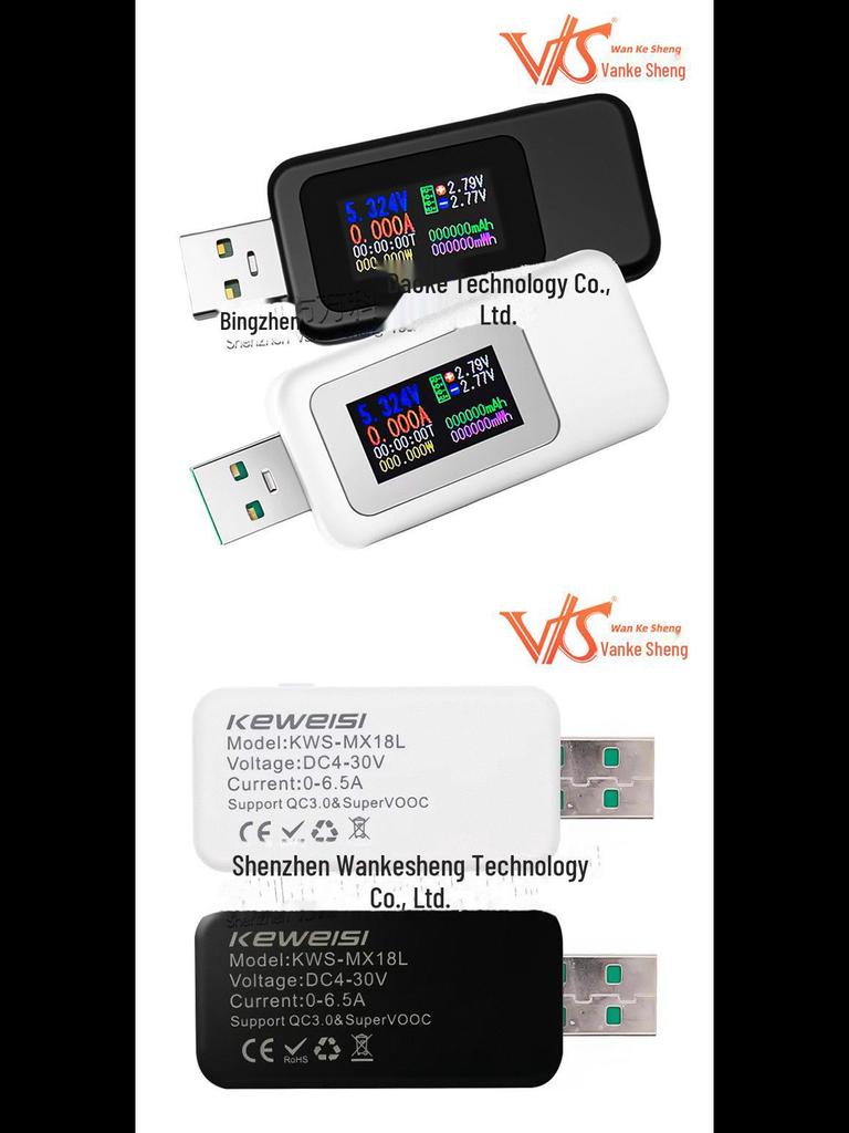 USB-тестер MX18: Детектор зарядного устройства с цветным экраном, вольтметром и амперметром