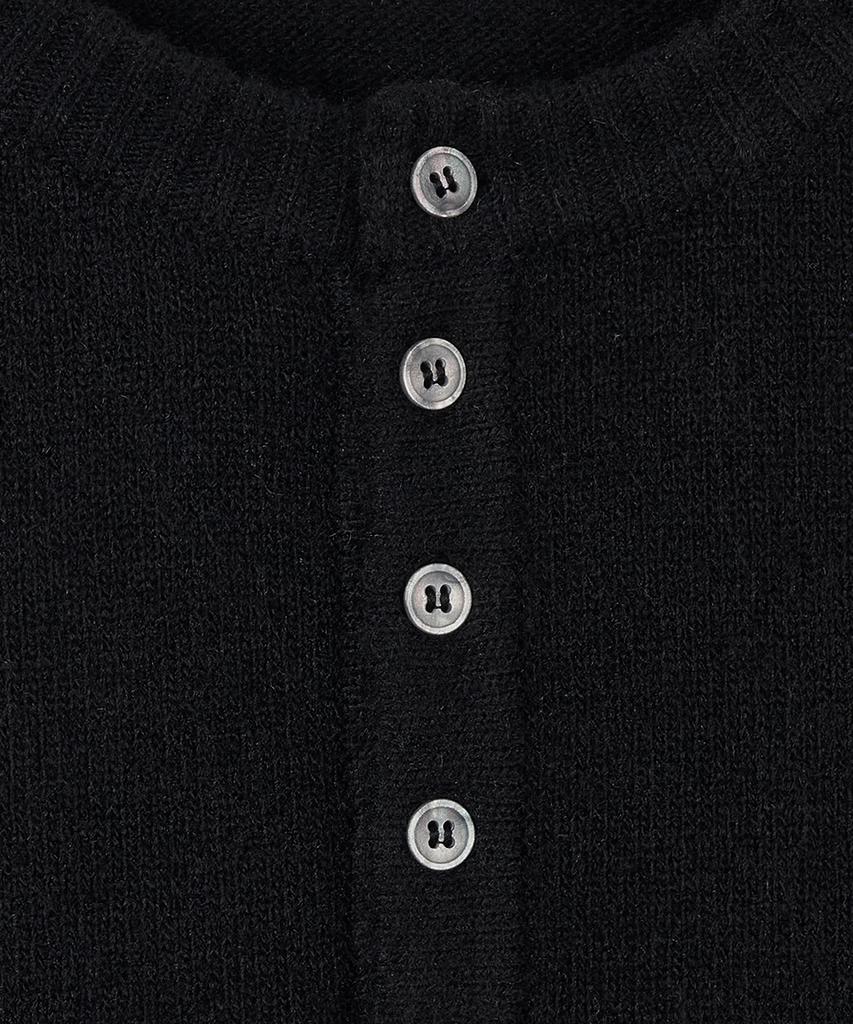 NODU Daily Plain Henley Neck Knit [Black]