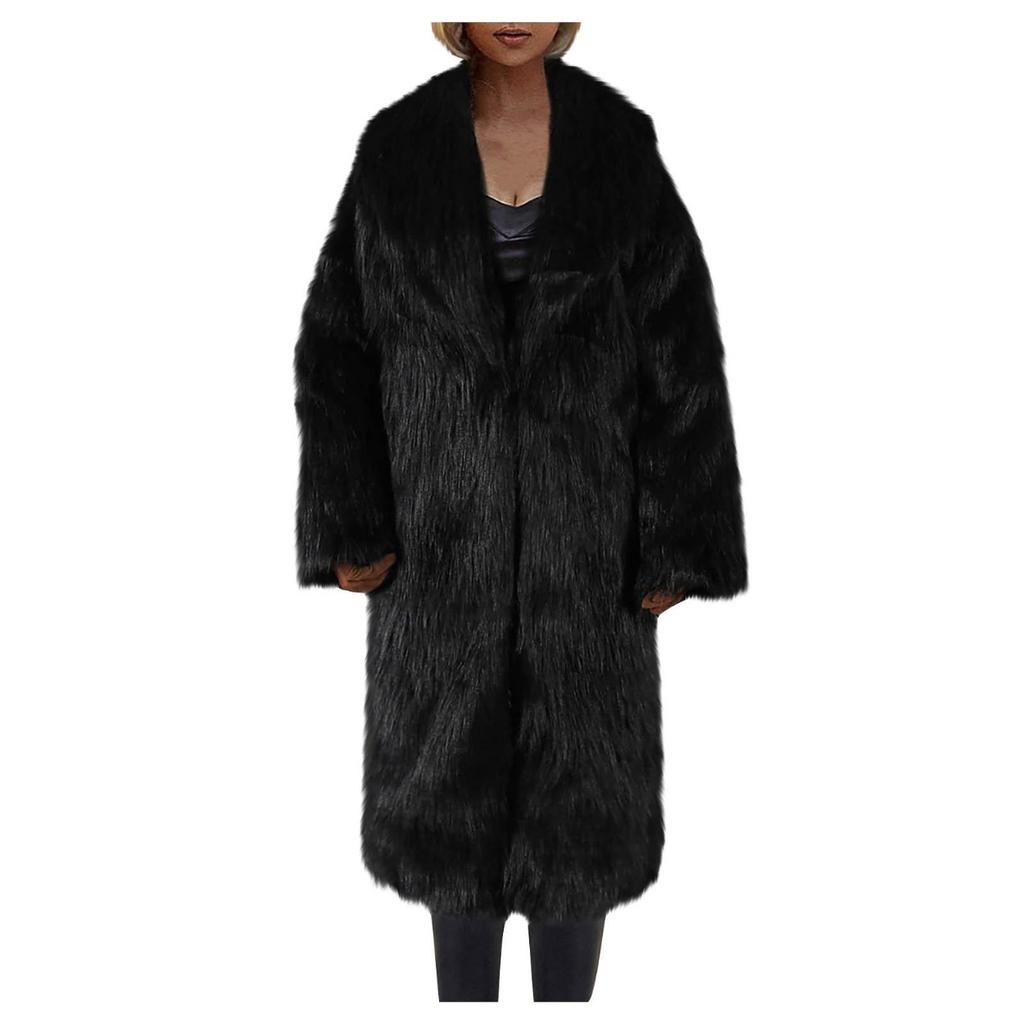 Модное повседневное длинное женское плюшевое однотонное пальто, женское термопальто, кардиган