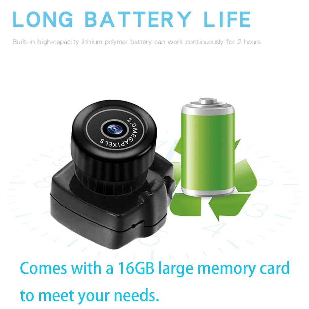 Y2000 Micro Hd с 16 ГБ небольшой камерой, подходящей для спортивной фотосъемки на открытом воздухе, запись одним щелчком мыши, широкоугольная фотография