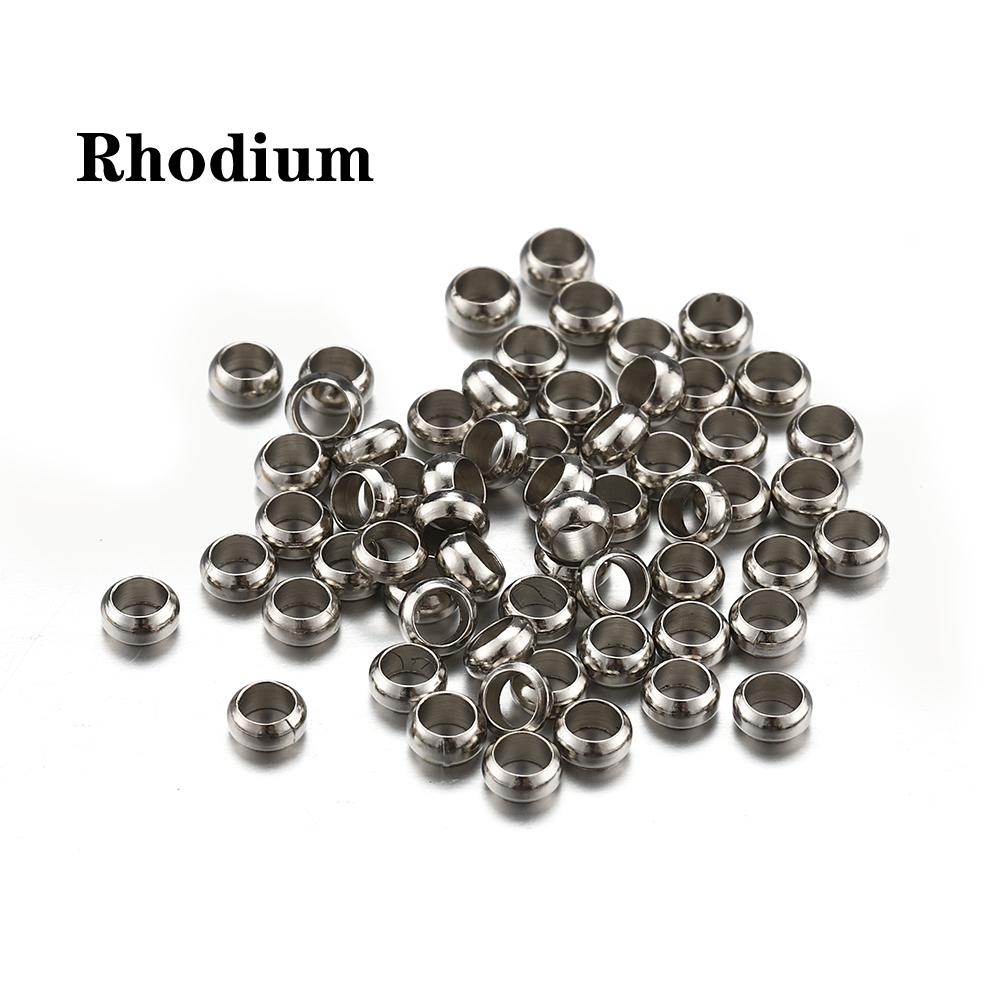500pcs Gold Silver Color Crimp Beads Copper Ball Stopper Spacer End Beads for Bracelet Necklace DIY Jewelry Making Findings