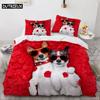 Комплект постельного белья для собак 3D Queen Bedding Duvet Cover Set Bedding Bed Cover Cotton Queen Bed Cover Set Bed Set Bedding