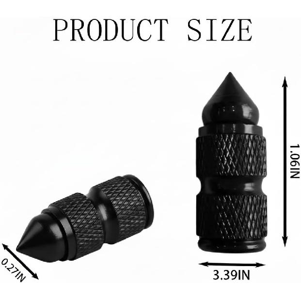 8PCS Spike Tire Valve Stem Caps, Aluminum Alloy Pointed Air Valve Covers, Universal Dustproof Car Wheel Valve Caps for Cars, Trucks, SUVs,