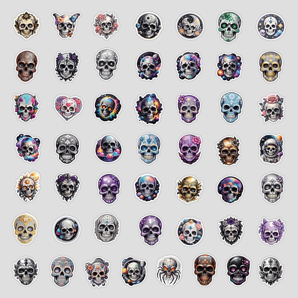 50 Skull Series Graffiti Stickers DIY Stationery Stickers Water Cup Suitcase Waterproof Decorative Stickers