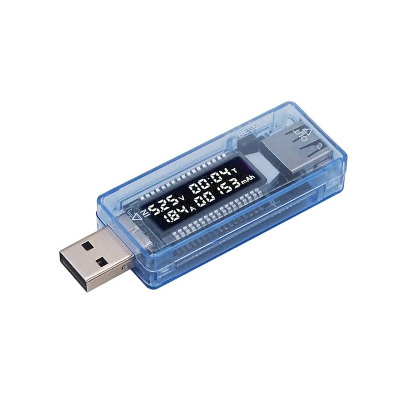 Многофункциональный USB-тестер емкости аккумулятора с высокоточным светодиодным дисплеем, пластиковый, для мониторинга мощности электрического тока