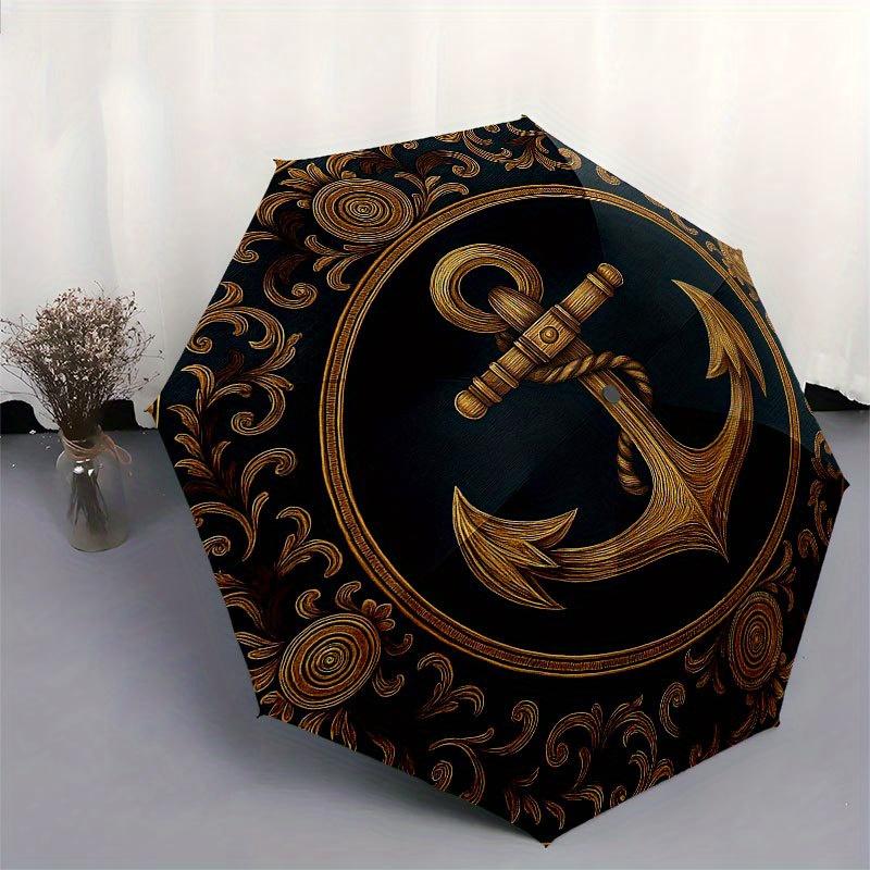 Декоративная тарелка «Морской якорь» - Настенное искусство на морскую тематику Зонт, Портативный компактный зонт тройного сложения для мужчин и женщин R155