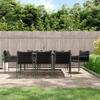VidaXL Garden Dining Set 9 Pcs Cushions Resin Wicker Steel, Dining Set, Outdoor Dining Set, 3187064