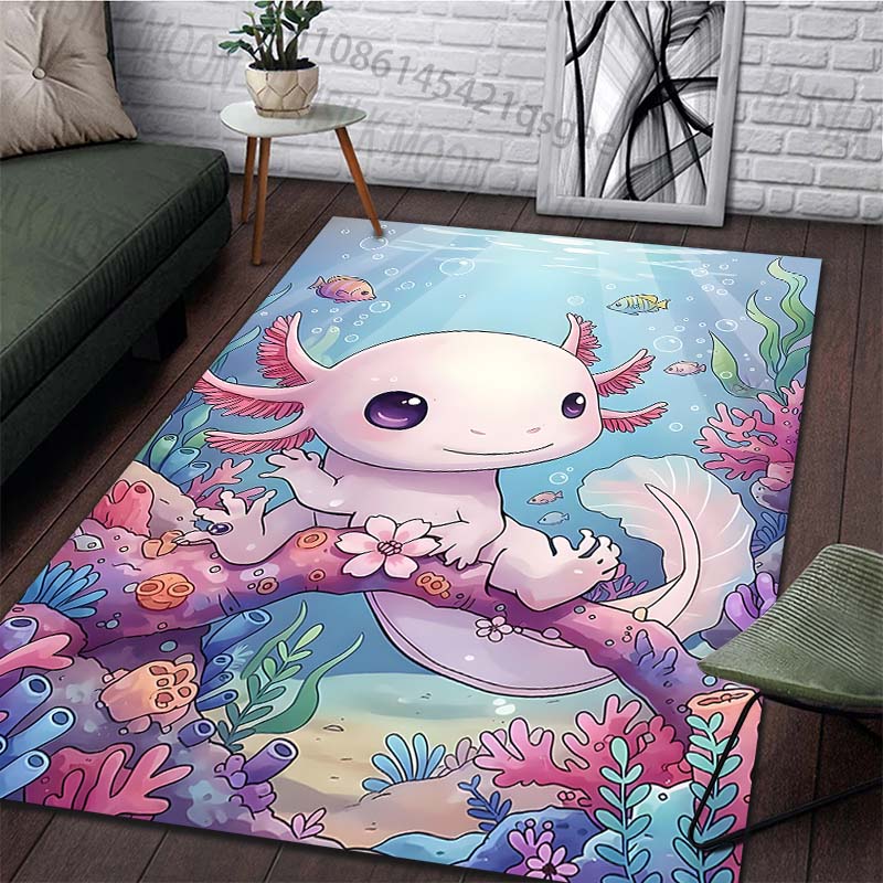 1PC Cute underwater creature Print Carpet Rug for Living Room Bedroom Sofa Doormat Home Decor Non-slip Floor Mat