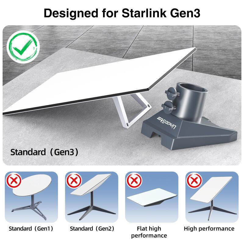 HdoorLink Для Starlink Gen 3 Адаптер для трубы Крепление на столб Крепление на крышу Столб Соединители для труб Для стандартной тарелки Starlink Gen3 Подставка
