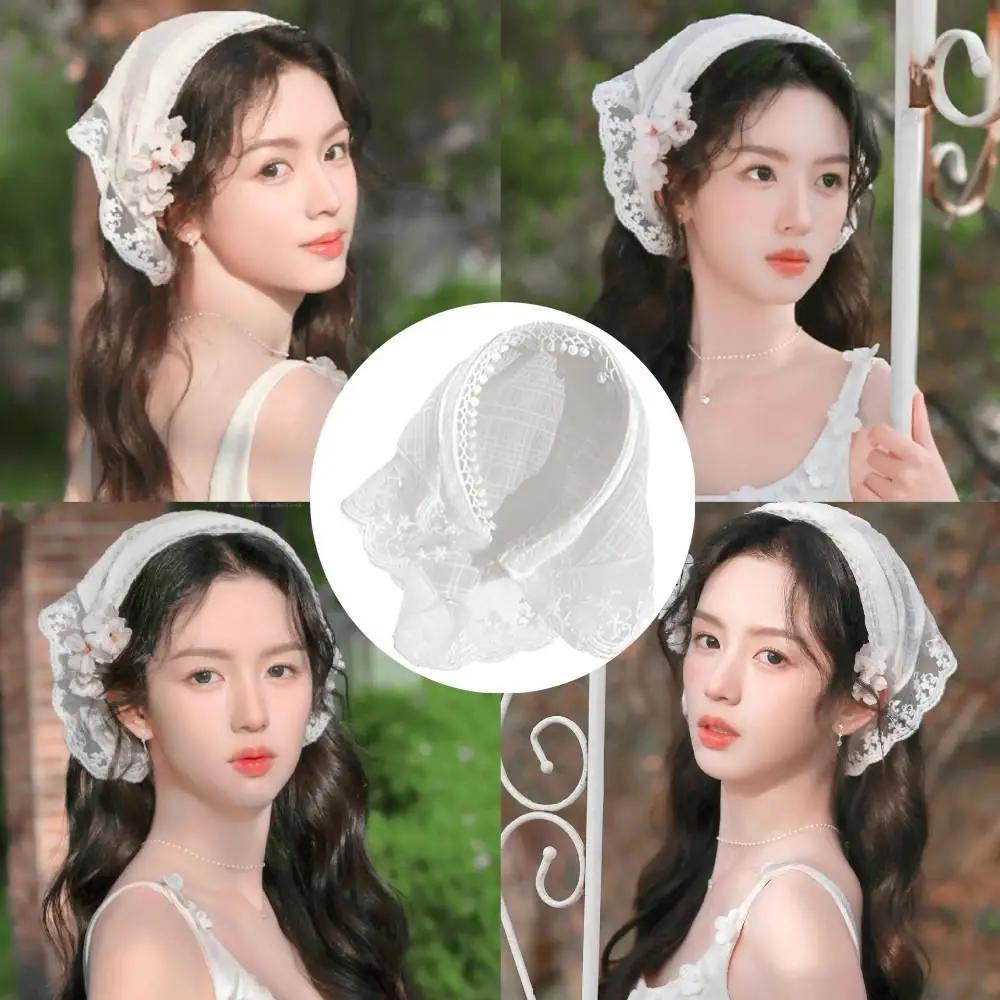 2025 Новые популярные в Юго-Восточной Азии кружевные повязки на голову и аксессуары для волос для фотографии естественной лени