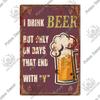 Decor Beer Vintage Tin Signs Plaque Metal Plates Retro Poster Wall Art Stickers for Bar Pub Club Man Cave Room Decoration