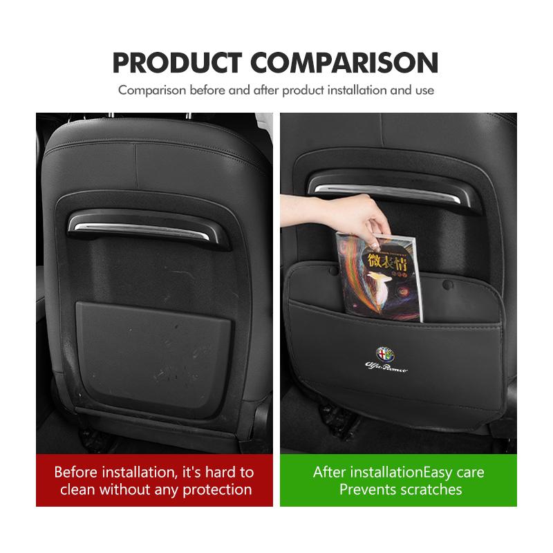 Car Seat Back Anti-kick Pad Protector Mat Anti Scratch Organizer For Alfa Romeo 159 Giulietta 156 147 Giulia Mito GT Stelvioxya563