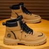 Ботинки мартин мужские осень 2025 новые износостойкие мужские ботинки рабочие ботинки мужские британские повседневные ботинки большие желтые ботинки модная обувь