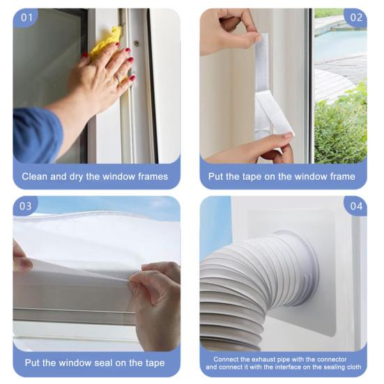 Портативный соединитель выхлопного шланга кондиционера Адаптер шланга переменного тока Водонепроницаемый Устойчив к ультрафиолетовому излучению Простая установка Регулируемый универсальный соединитель шланга переменного тока Детали