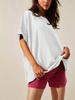 Women's Oversized T-Shirt Crew Neck Short Sleeve Side Slit Loose Summer Blouse Top